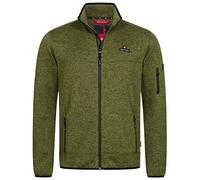 Höhenhorn Tacul Men's Jacket Cardigan with Fleece Inside Knitted Fleece Outdoor Sweatshirt Stand-Up Collar Warm Norwegian in Various Colours Sizes S - 3XL, Green, XXL