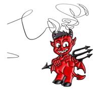 Höllenfeuer-Teufelskopf Enamel Pin for Backpack & Denim Jacket, Klein, Non-precious metal