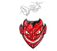 Höllenfeuer-Teufelskopf Enamel Pin for Backpack & Denim Jacket, Klein, Non-precious metal