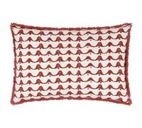 HOEM Avery Abstract Fringed Cushion in Dark Red | Size: 40 cm x 60 cm HOEM Dark Red 40 cm x 60 cm
