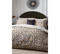 HOEM City Abstract Geometric Cotton Rich Reversible Duvet Cover Set in Light Brown | Size: Double HOEM Light Brown Double