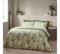 Hoem Frond Single Olive Duvet Set - Green - Wilko