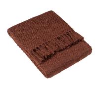 Hoem Höem Morni Woven Yarn Tasselled Throw - Chestnut Polycotton - One Size