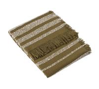 Hoem Jour Woven Fringed Throw, Olive, 130 x 180cm