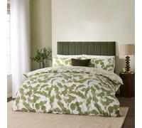 HOEM Lauro Printed Reversible Duvet Cover Set in Olive | Size: Super King HOEM Olive Super King