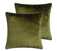 Hoem Malans Feather Filled Cushions Twin Pack, Olive, 45 x 45cm