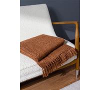 HOEM Morni Woven Yarn Tasselled Throw in Light Brown | Size: 130 cm x 180 cm HOEM Light Brown 130 cm x 180 cm