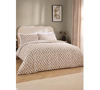 Hoem Nyhavn Checkerboard Reversible Duvet Set Super King, Brown