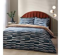furn. Hoem Piper Cotton Rich Duvet Cover Set - Super King - Dusk/Bronze