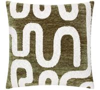 HOEM Vardan Chenille Jacquard Polyester Filled Cushion in Olive | Size: 45 cm x 45 cm HOEM Olive 45 cm x 45 cm