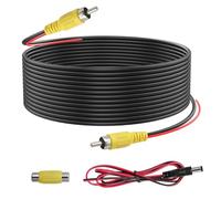 Hoembpn 10M RCA Car Video Extension Cable Set with Detection Trigger Wire/RCA Coupling Female To Female/DC Power Cord,for Monitor and Car Backup Rear View Camera Connection, DVD and Other Equipment