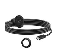 Hoembpn 1m USB-C 3.0 Mount Adapter 5Gbps PD 60W Car Charger 20V/3A,Type C Female to Male Adaptor OTG Extension Cable M21 Threaded Flush Mount USB C for RV Boat Dashboard,Desktop