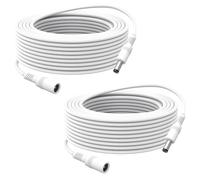 Hoembpn 2 Pack 5m/16ft DC Power Extension Cable Cord Plug 5.5mm x 2.1mm Male to Female Power Adapter Lead 5V/6V/9V/12V/24V (Max 3A) for CCTV Security Camera,DVR/NVR,Router,LED Strip,Printer(White)