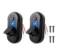 Hoembpn 2PCS 12V USB Socket 72W Fast Charging,Type-C PD3.0 & Dual QC3.0 USB Outlet Panel Wall Mount with Power Switch and LED,12V/24V 3 Ports USB Fast Car Charger Adapter for RV Campervan Marine Boat
