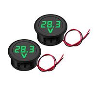 Hoembpn 2PCS 5V-100V DC Car LED Digital Voltmeter Display，Waterproof Ammeter Voltage Monitor Gauge Display for Motorcycle Boat Truck Camper Caravan ATV UTV Marine(Green)