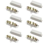 Hoembpn 6 Pcs Cable Connectors Brass Terminal Block 1000V 100A High Power Splice 2.5-16mm² Wire Universal with Double Screws and Flame Retardant Shell, For Household, Industrial, Distribution Box