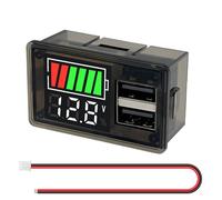 Hoembpn DC8-30V Car Battery Capacity Voltage Meter Monitor with LED Digital Voltmeter Dual USB Port, Battery Tester Lead Acid and Lithium-ion Battery Power Indicator for Car Motorcycle Golf Cart RV