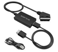 Hoembpn Scart to HDMI Converter with 720P/1080P Switch Video Audio Converter Adapter Scart Lead to HDMI Cable for VHS DVD Player STB Xbox PS2 PS3 to TV