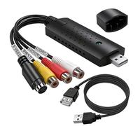 Hoembpn VHS to Digital Converter, USB 2.0 Audio Video Grabber Converter Capture Card, RCA to USB Video Converter Adapter, for VHS VCR Mini DV Hi8 DVD, Compatible with Windows & Mac