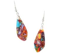 Hoement 1 Pair Bohemian Stone Earrings for Women Colorful Teardrop Stone Earrings Lightweight Dangle Easy to Put on Or Take for Daily Wear