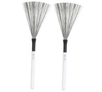 Hoement 1 Pair Maple Handle Drum Brush for Jazz Drums with High-carbon Steel Wire Anti-slip Smooth Surface Percussion Accessory for Beginners
