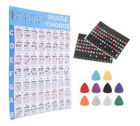 Hoement 1 Set Ukulele Beginner Chord Chart Ukulele Music Theory Sheet Stickers Fretboard Note Decals With Felt Picks Learning Tools For Kids Adults