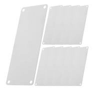 Hoement 10 Pcs 100x50mm Stainless Steel Name Plates 4 Holes, 0.5mm Thick Brushed Metal Tags for Engraving, Blank Multi-function Door Signs Suitable for Outdoor and Indoor Use