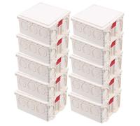 Hoement 10 Sets PVC Flame Retardant Wall Socket Junction Boxes Type Mounting Outlet Concealed Electrical Boxes with White Covers for Flush Installation in Cavity Walls