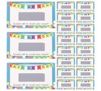 Hoement 100 Pcs Scratch Card Appreciation Card Paper Creative Design Easy to Use Blank Back for Personal Note Classroom Motivation for Students and Teachers