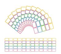 Hoement 100pcs Assorted Colour Border Name Tag Stickers Self-Adhesive Labels Without Leaving Glue Residue Suitable for Pen Types for Home and Classification Plan