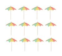 Hoement 100pcs Cocktail Picks Mini Umbrella Drink Sticks Tropical Party Decorations for Pool, Shower, and Appetizer Skewers with Cute Octagonal Design