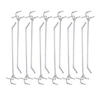 Hoement 100pcs Hanging Hooks Three Fork Triangular Hole Board Hook Iron Silver Sturdy Space-Saving Design Wardrobe Use