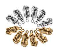 Hoement 100pcs Praying Hands Metal Charms for Bracelet Making and Necklace Pendants, Silver and Gold Color Prayer Charms for Diy Jewelry Crafting, Suitable for Religious and Craft Supplies
