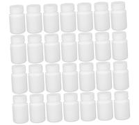 Hoement 100pcs White Plastic Pill Bottles Airtight Screw Cap Small Travel Containers for Vitamins Supplements and Pills Easy Labeling Portable Medication Storage Jars