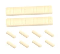 Hoement 10pcs Beige Mandolin Bridge Saddles Plastic Guitar Bridge Parts Replacement for Acoustic Folk Guitar Mandolin Accessories Easy Install for Bands Teaching