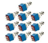 Hoement 10pcs Blue 3pdt Guitar Effects Pedal Stomp Switch True Bypass Metal Foot Switch Compatible with Electric Guitar Pedal Box for Professional Musician Use