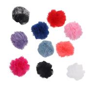 Hoement 10pcs Clip-on Furry Microphone Windscreen Covers with 0.5 Elastic Bands, Windproof Mic Fluffy Protectors for Outdoor Interviews and Studio Recording