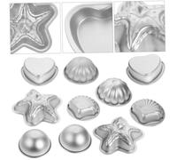 Hoement 10pcs Handmade Soap Mold Set Aluminum Alloy Multi-Shape Bath Bomb Mold Kit for DIY Bath Products Cakes Chocolates Crafts with Unique Designs and Easy to Use