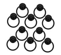 Hoement 10pcs Metal Ring Cabinet Door Knobs Single Drawer Handles for Cupboards Dressers Furniture Hardware Accessories Modern Design