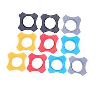 Hoement 10pcs Microphone Anti-slip Shockproof Ring Set for Office Training Orange Black Gray Red (2pcs Each)