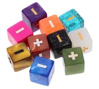 Hoement 10pcs Mini Dice Set Acrylic Mathematical Dice Game Set Easy to Carry and Safe for Use, for Classroom Teaching and Educational Games