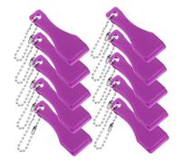 Hoement 10pcs Purple Plastic Lottery Tickets Scraper Tools Portable Small Scratch-Off Card Scratcher for DIY Lottery and Scratch Cards