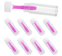 Hoement 10pcs Purple Rigid Silicone Contact Lens Applicator Set with Removable Suction Sticks and Bottle Portable Reusable Lens Stick for Travel and Daily Contact Care
