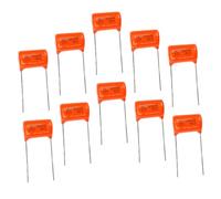 Hoement 10pcs Replacement Guitar Tone Capacitors Electrolytic Capacitor Kit Electric Guitar Accessories Orange Long Leg