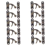 Hoement 10pcs Vintage Right Swing Arm Clasp Latch Hook Hasp with Screws Metal Antique Cabinet Box Lock for Jewelry Boxes Wooden Chests and Decorative Storage