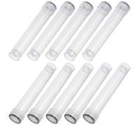 Hoement 10pcs White Cold Storage Tubes with Screw Lids Freezing Sample Vials for Laboratory School Science and Item Storage Airtight Seal Plastic Tubes for Dry Liquid Samples Random Color