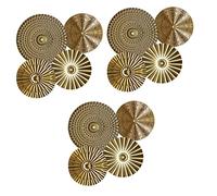 Hoement 12 Pcs Wrought Iron Wall Decoration Wavy Wall Decor Wall-Mount Plate Modern Wall Art Decor Decorative Wall disc Decorative Wall Pendant Metal Wall Decals 3D Round
