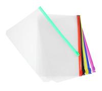 Hoement 12pcs A5 PVC Binder Pocket Zipper Bags for Scrapbooking and Play, Extra Thick Storage Pouches with Practical Organisational Features, Assorted Colours for Budget Binder Pocket Use