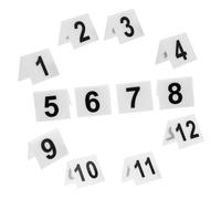 Hoement 12pcs Acrylic Double-sided Number Signs for Detective Games Table Markers Reusable Crime Scene Props for Party and Halloween Decorations