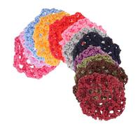 Hoement 12pcs Ballet Bun Hair Net Stretchy Fabric Hairnet Wrap Braided Knit Band Maintains Shape Elegant Hairstyle for Skating Competitions and Work